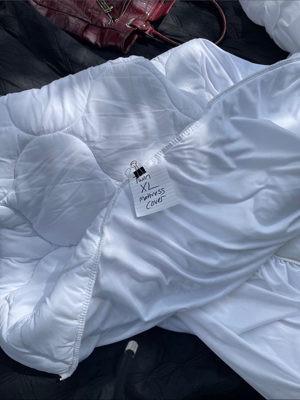 White Twin XL Quilted Mattress Cover - Blank Brand